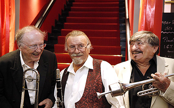 26. August 2012: The Famous 3 B's gemeinsam in Berlin Köpenick: Chris Barber, Mr. Acker Bilk, Kenny Ball - es war eine Sensation!